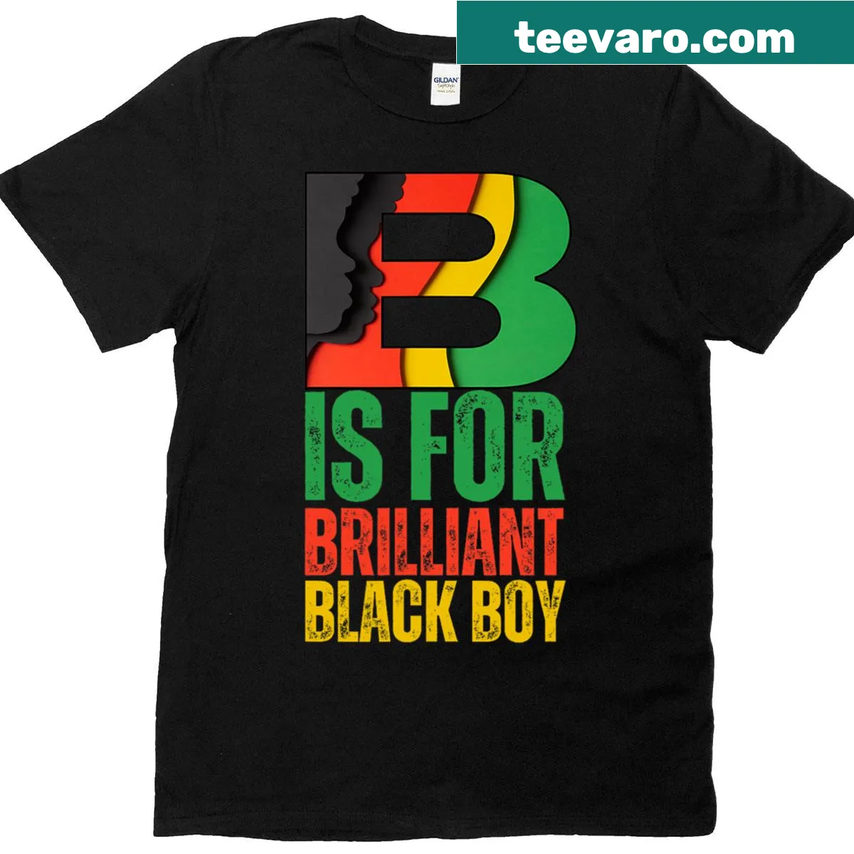 Typography design 'B Is For Brilliant' for kids celebrating Black History Month — on a men's t-shirt