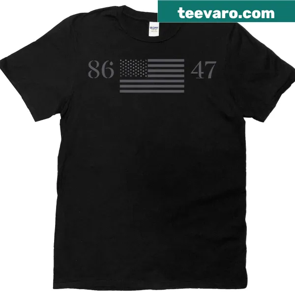 Vintage 80s style T-shirt with bold numbers 86 and 47