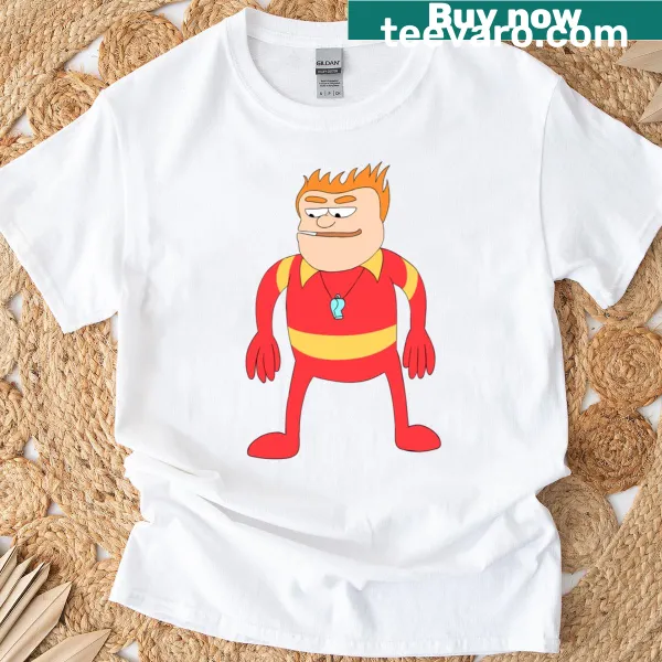 Vintage-style t-shirt featuring Coach McGuirk from animated series