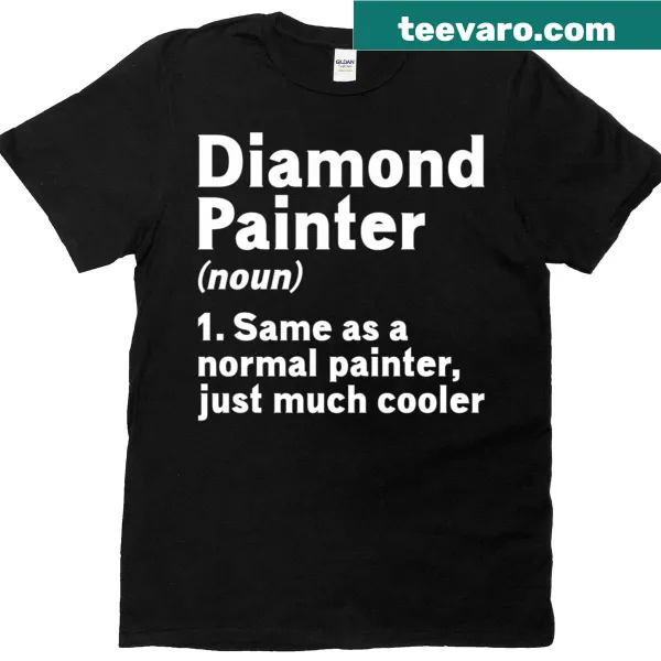 Graphic definition of diamond painting on T-shirt for crafting enthusiasts.