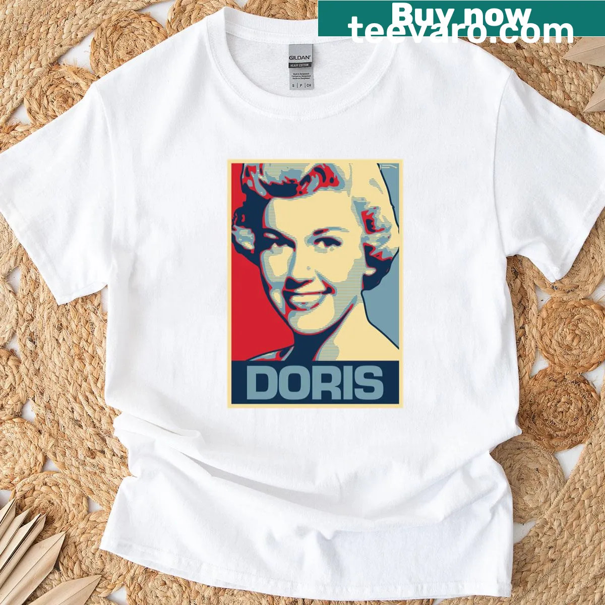 T-shirt featuring the name 'Doris' in simple design — on a men's t-shirt