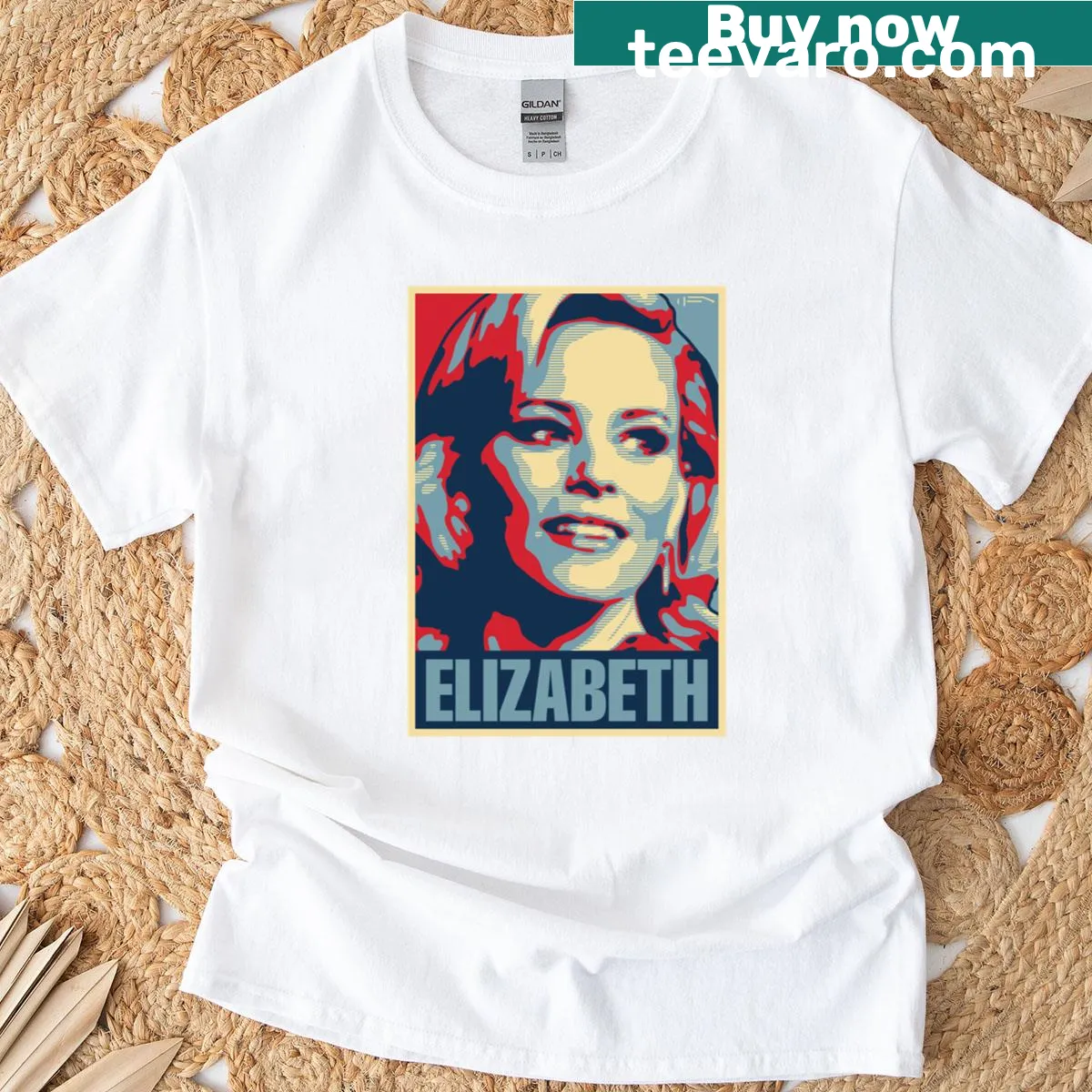 Elegant typography T-shirt with the name Elizabeth — on a men's t-shirt