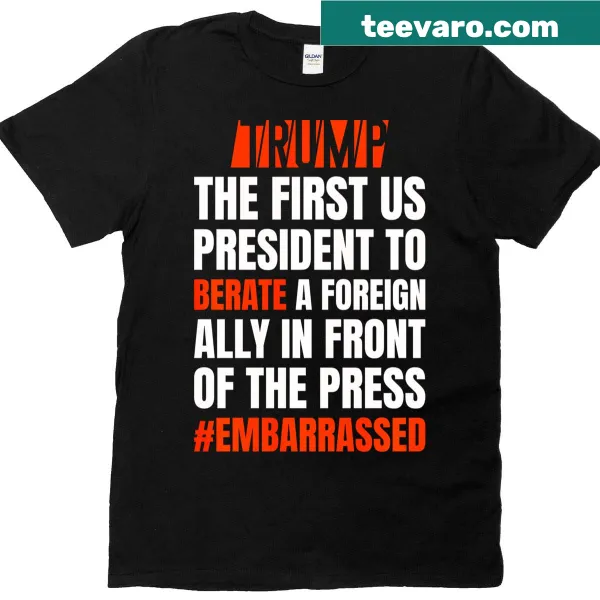 Political message t-shirt with bold text regarding Trump and Ukraine