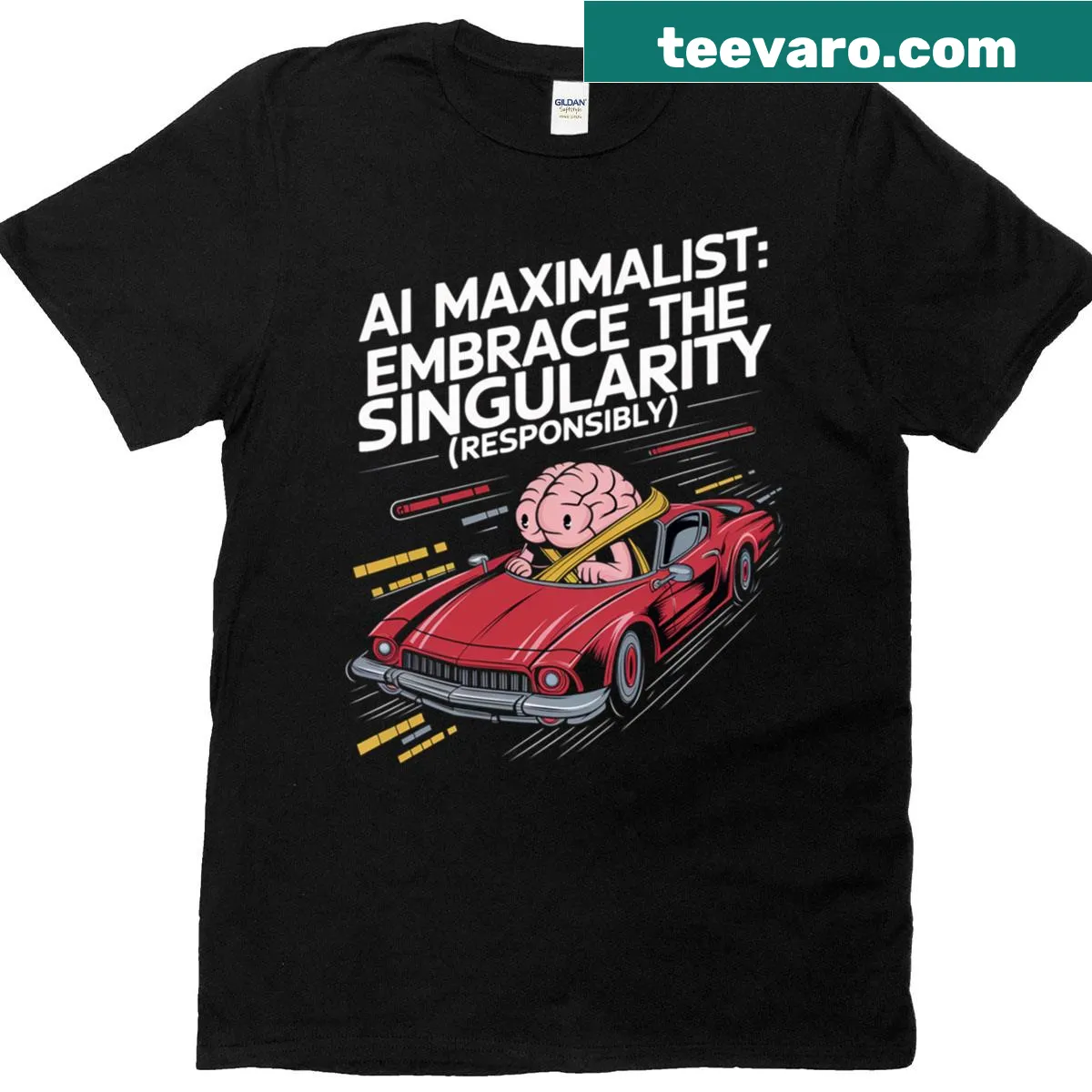 T-shirt featuring the phrase Embrace The Singularity! — on a men's t-shirt