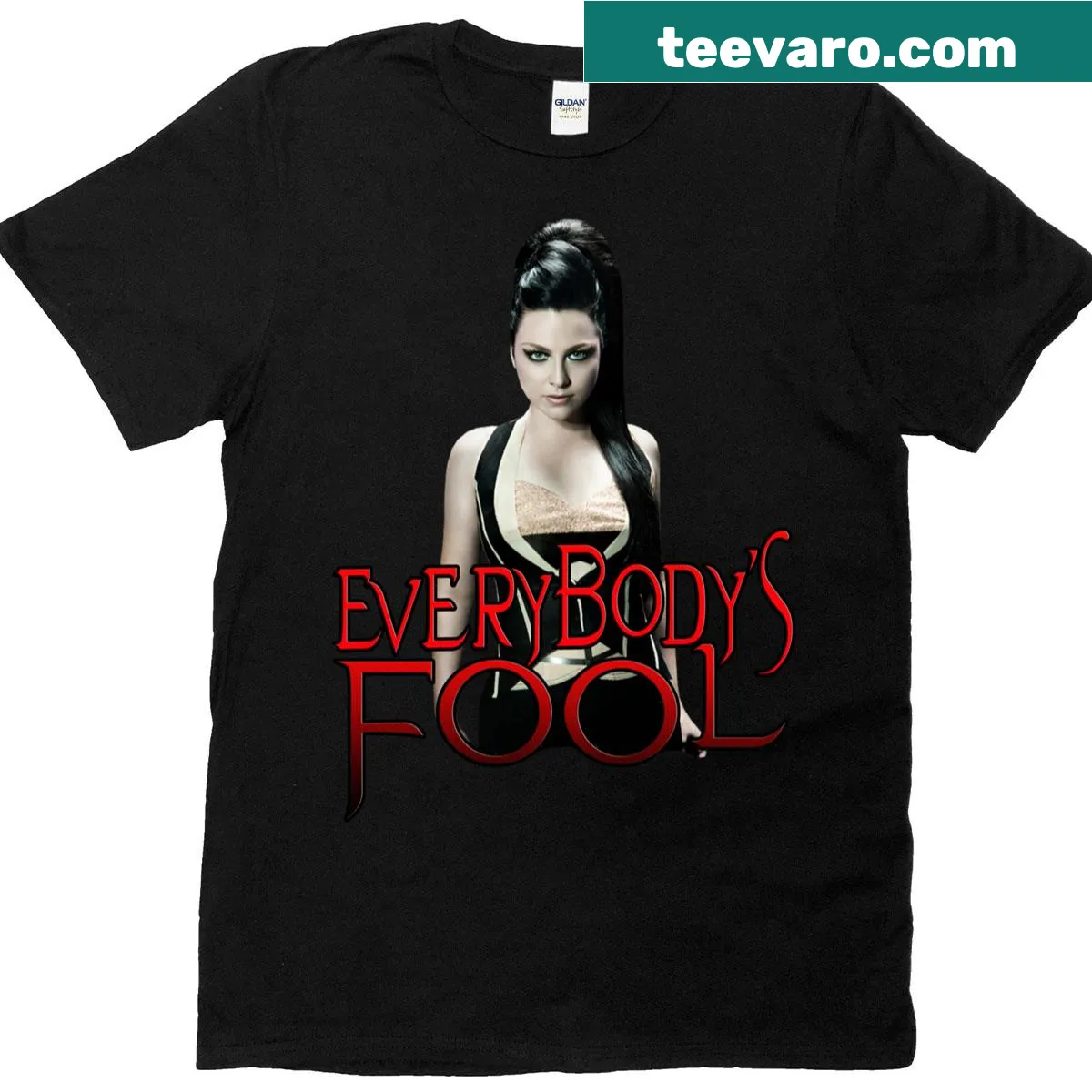 Evanescence Everybody's Fool t-shirt featuring Amy Lee in retro design — on a men's t-shirt