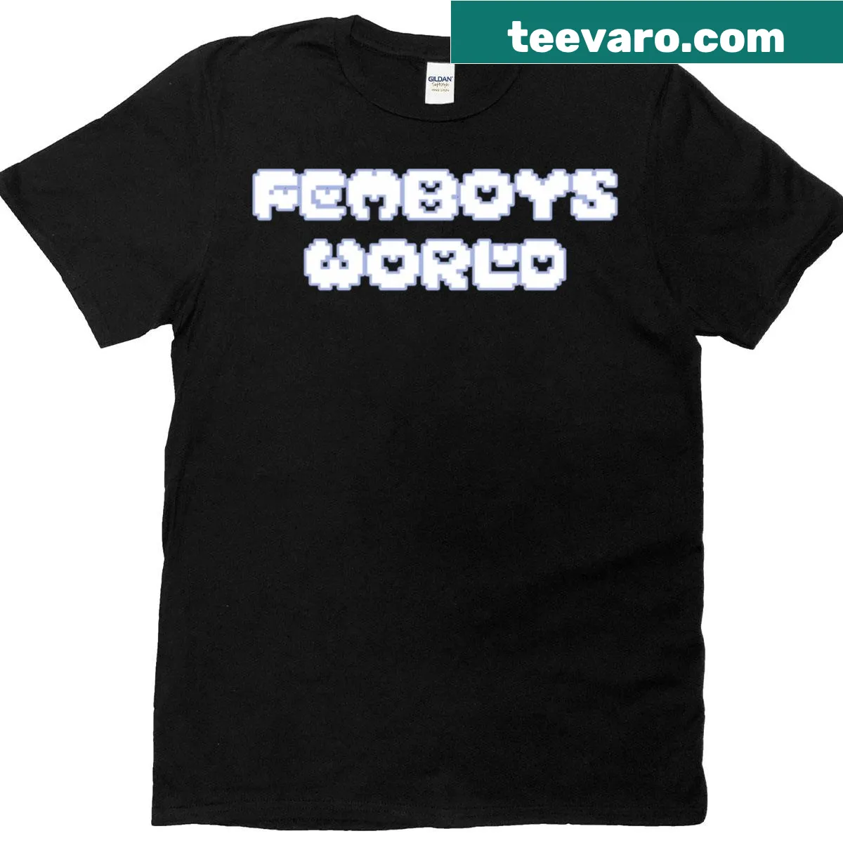 Femboys World t-shirt featuring a captivating graphic — on a men's t-shirt
