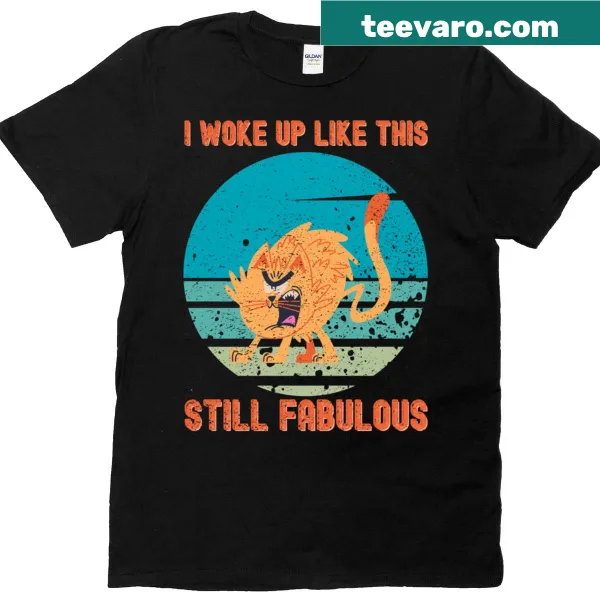 Retro t-shirt with a grumpy cat and humorous text