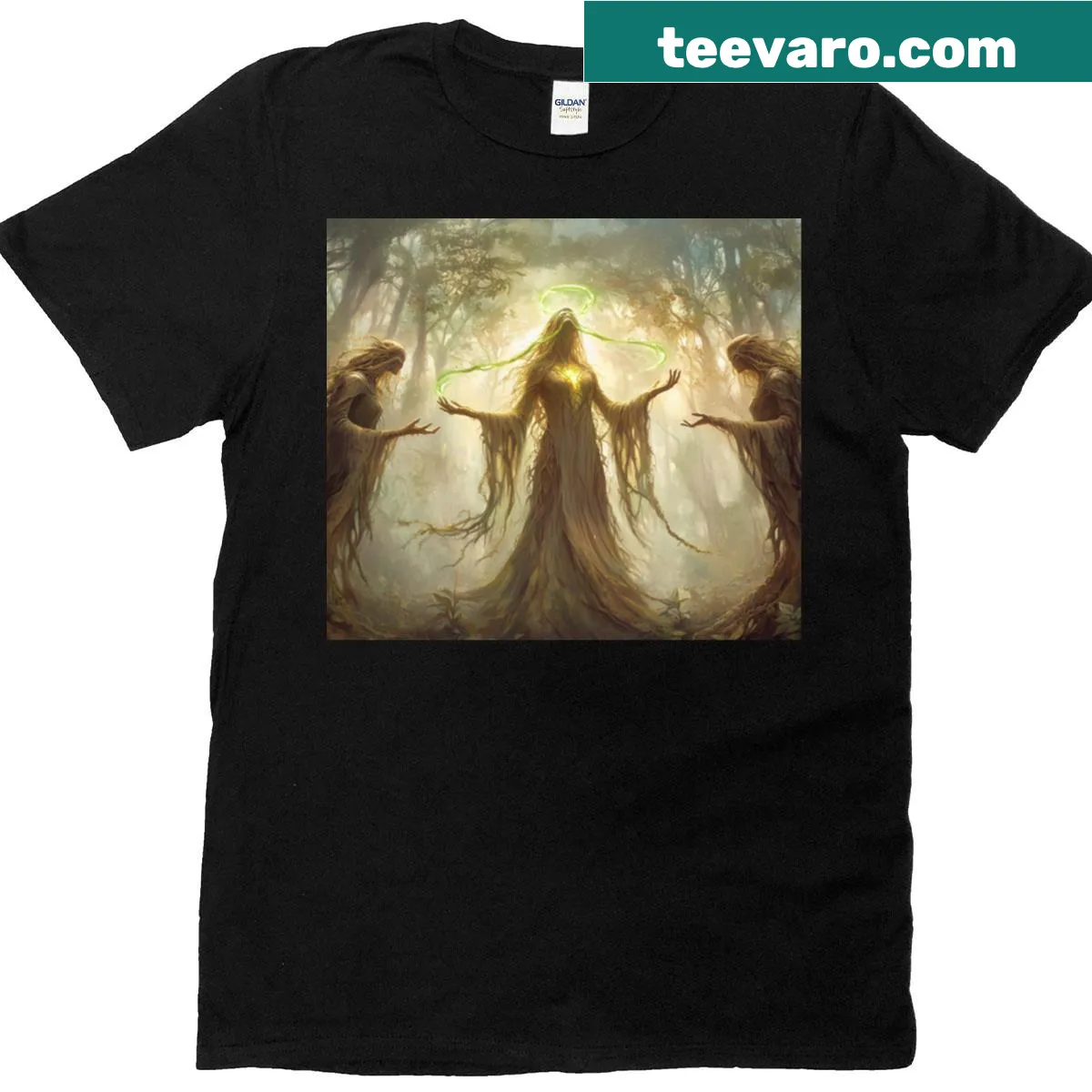 Eerie haunted grove design on a t-shirt — on a men's t-shirt