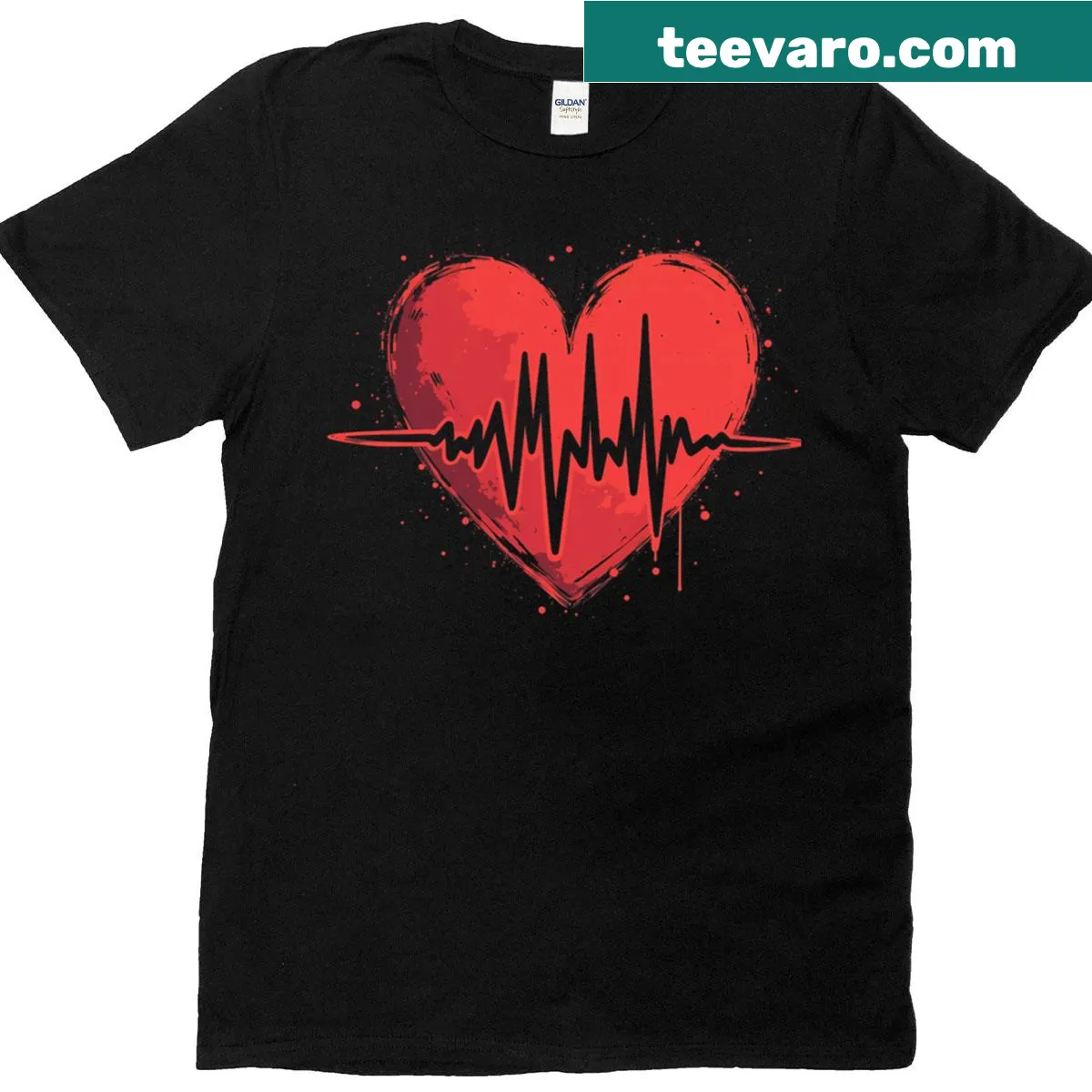 Heartbeat graphic with the text 'Love That Beats For You' — on a men's t-shirt