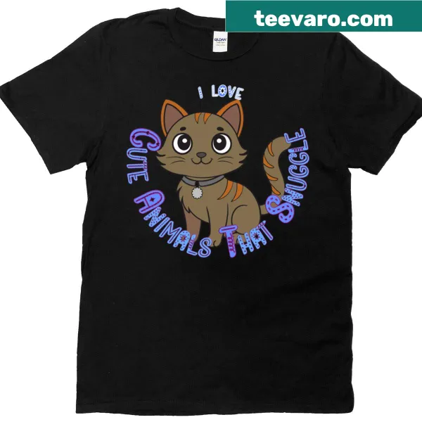 Illustration of snuggling cats on a T-shirt