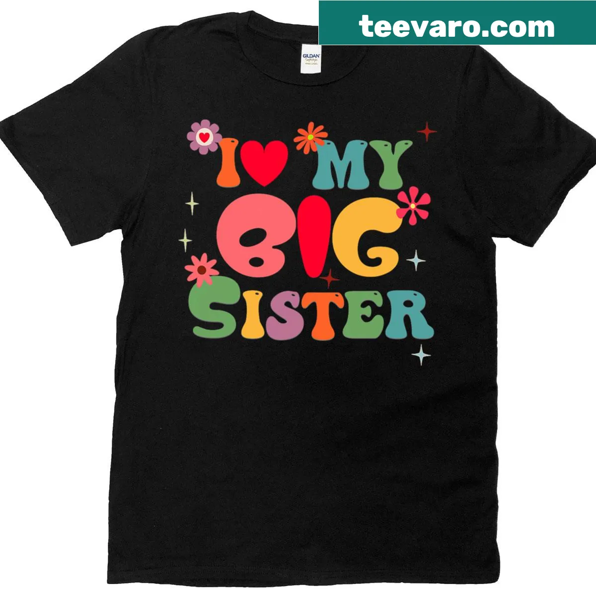 T-shirt celebrating the bond with big sisters with playful text. — on a men's t-shirt