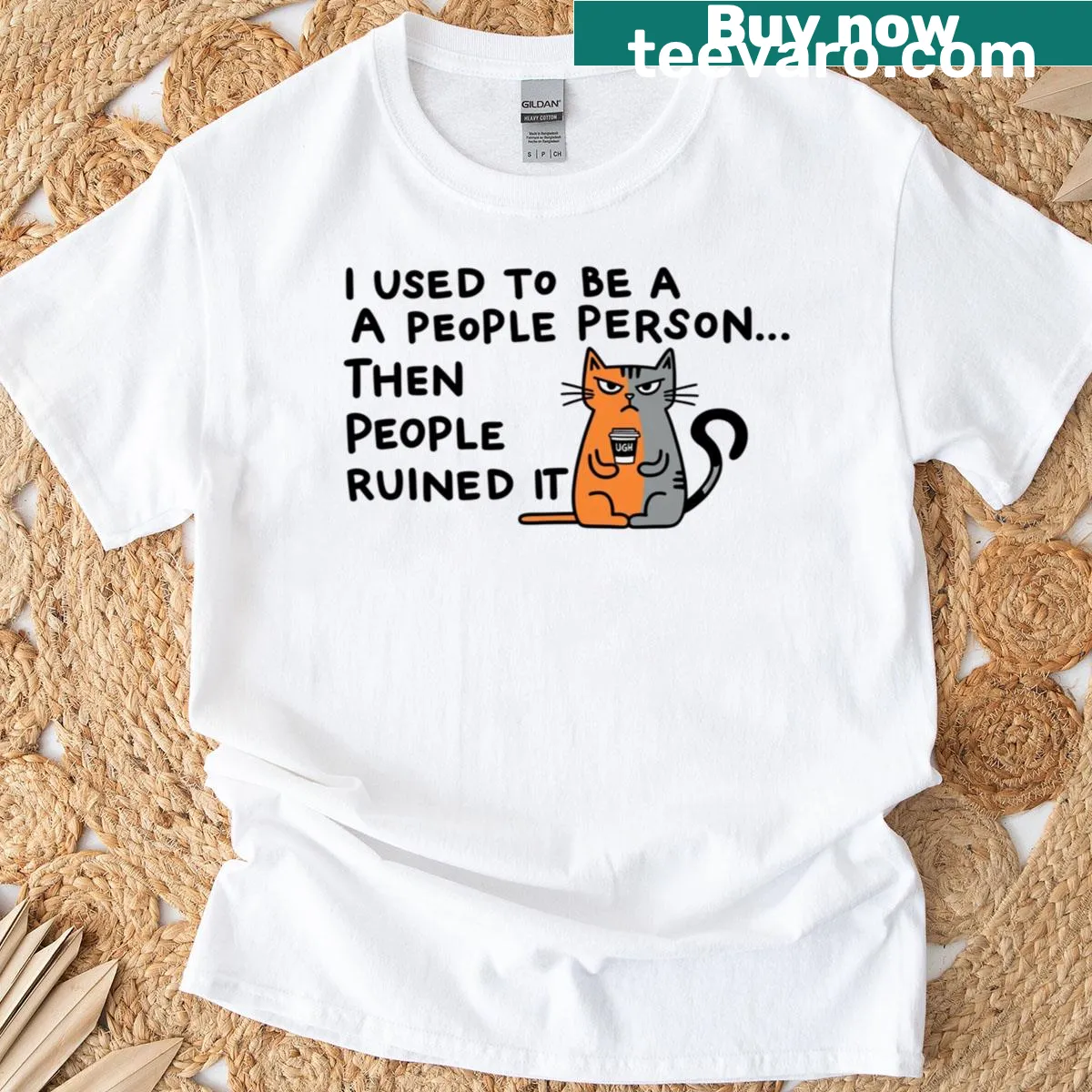 Humorous typography t-shirt about people and social interactions — on a men's t-shirt