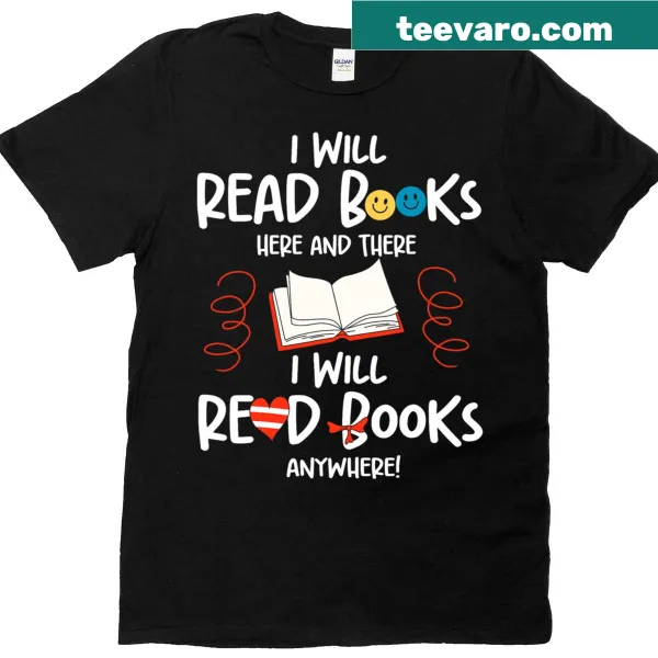 Typography t-shirt with 'I Will Read Books' slogan for book lovers