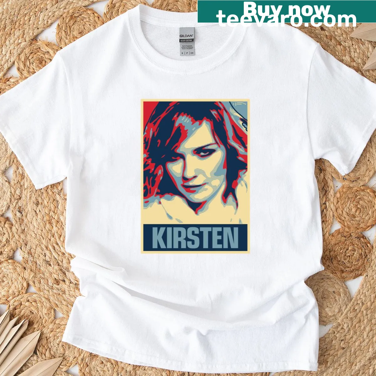 T-shirt featuring the name Kirsten in clean typography — on a men's t-shirt