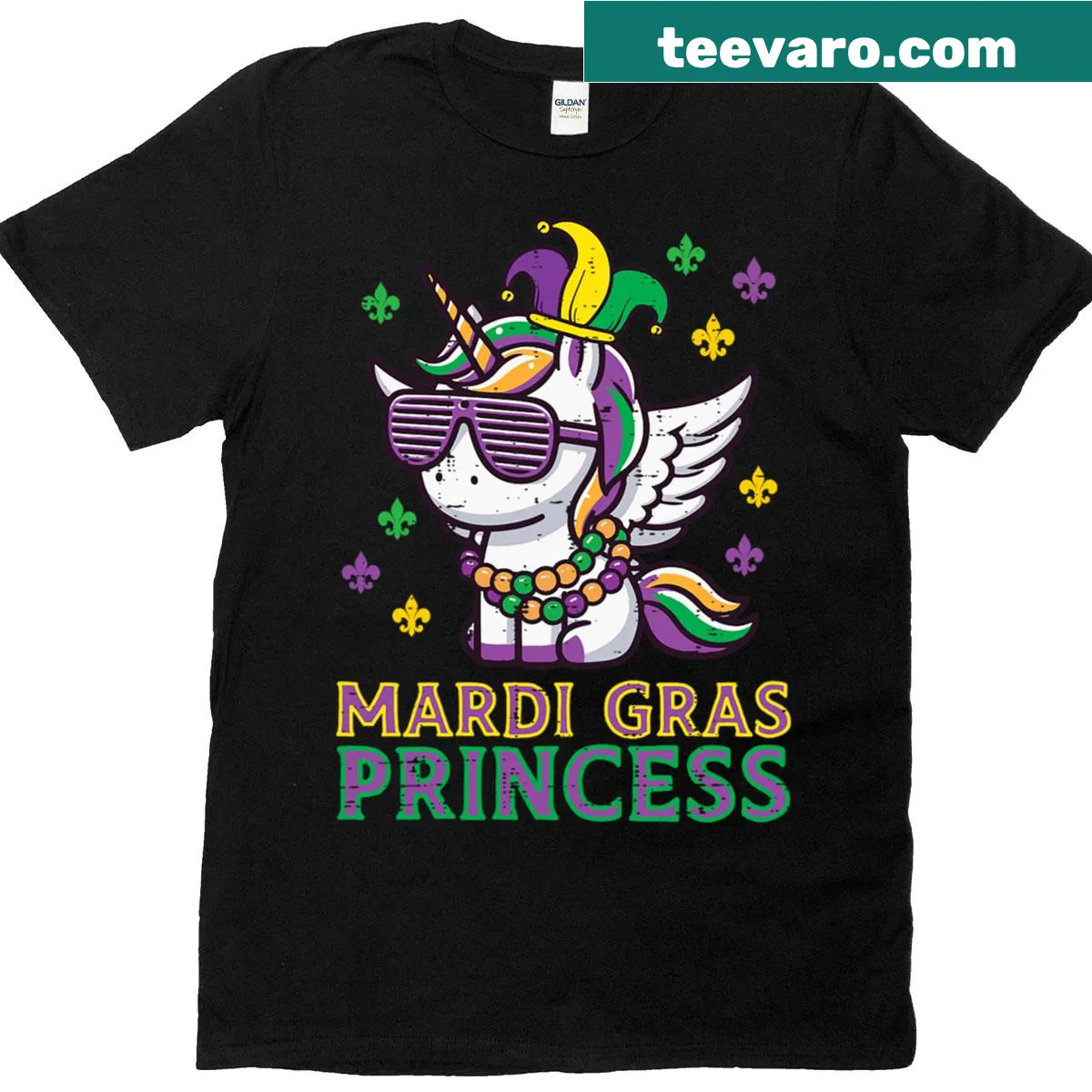 Unicorn princess design for Mardi Gras on a T-shirt — on a men's t-shirt