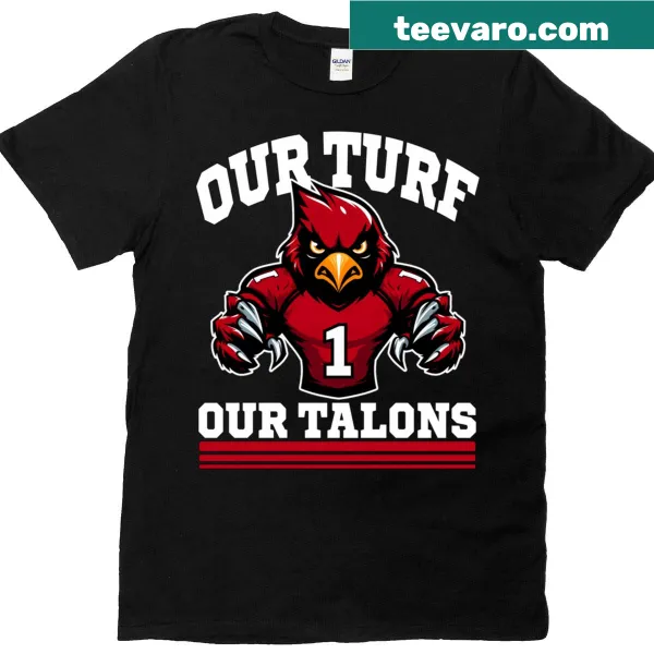 T-shirt with bold typography proclaiming team pride for Cardinals football