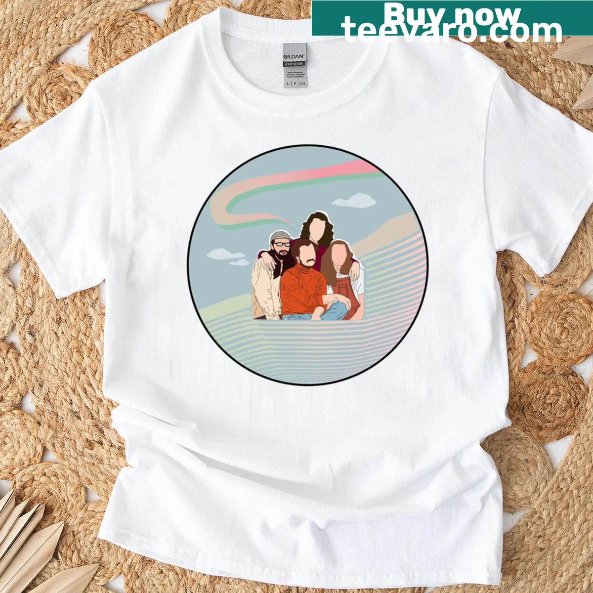 T-shirt featuring playful typography related to peaches — on a men's t-shirt