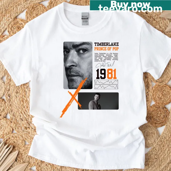 T-shirt with the phrase 'Prince Of Pop', celebrating pop music