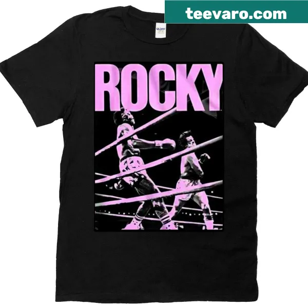 Reimagined Rocky movie poster T-shirt featuring a boxer illustration