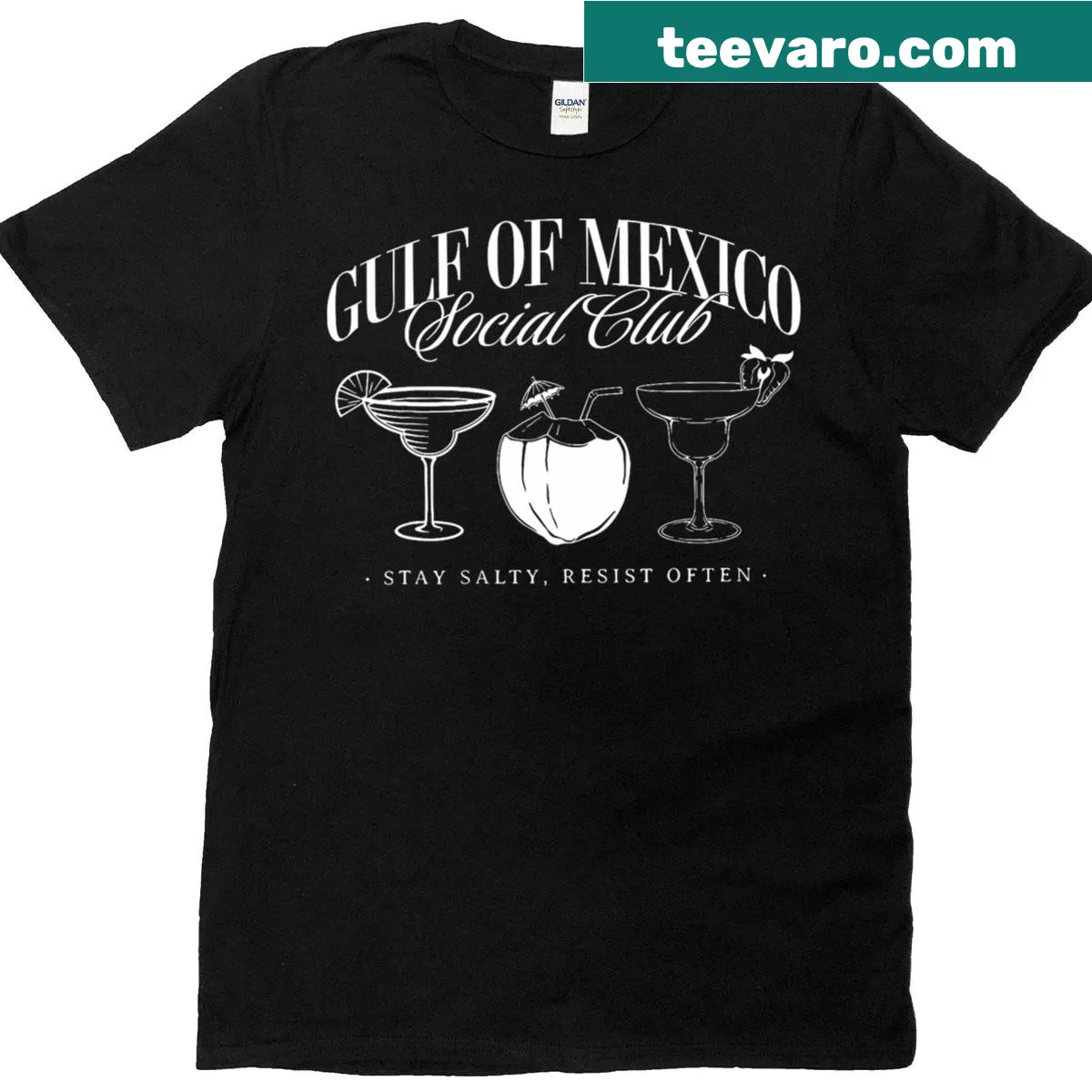 Retro Gulf of Mexico Social Club T-shirt with playful design — on a men's t-shirt
