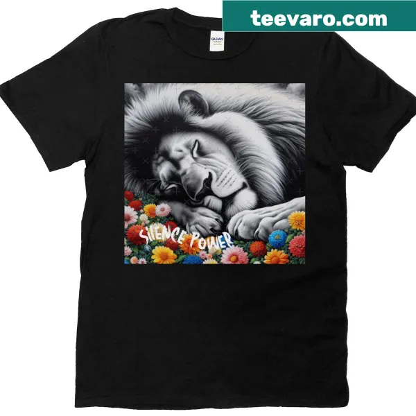 Minimalist Silence Power T-shirt with bold typography design