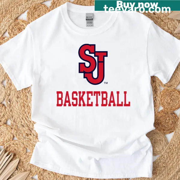 St John's Red Storm basketball logo on a T-shirt