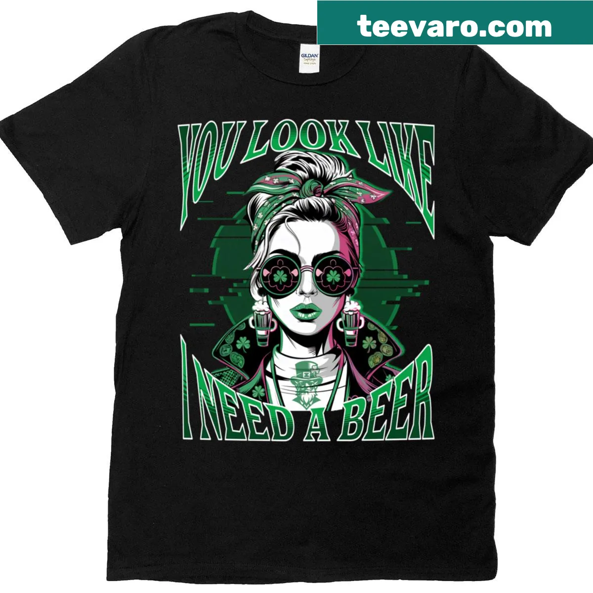 Funny shamrock graphic T-shirt for St. Patrick's Day — on a men's t-shirt
