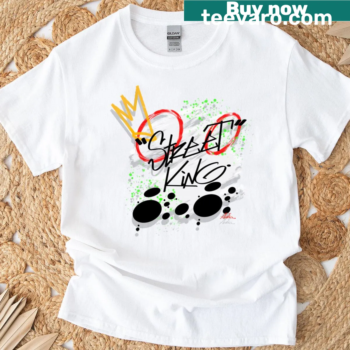 Bold 'Street King' typography t-shirt — on a men's t-shirt