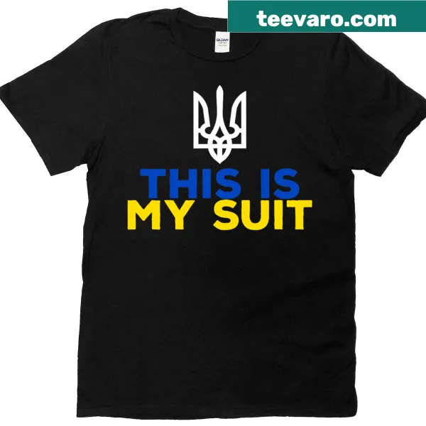 Ukrainian flag t-shirt with 'This Is My Suit' text