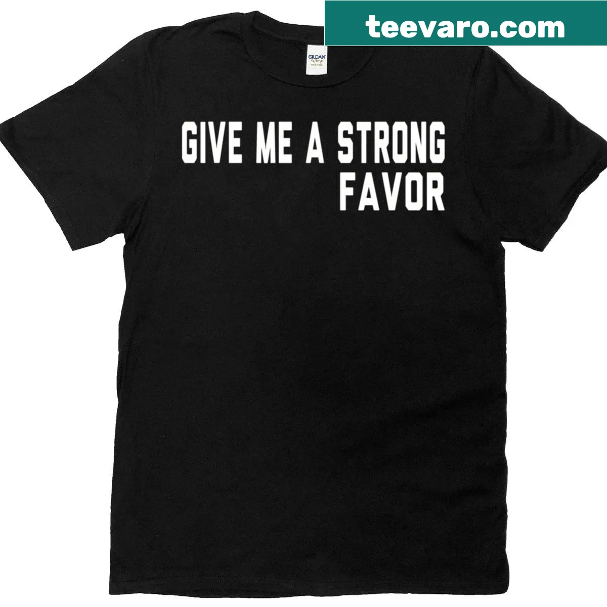 Dark Mysterious Strong Favor typography T-shirt — on a men's t-shirt
