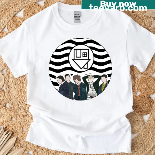 Illustrated T-shirt depicting a charming neighborhood scene