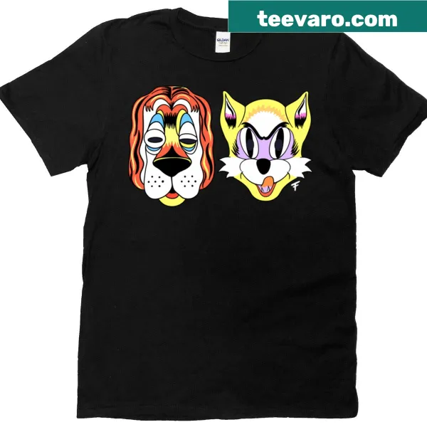 Vintage Dog Mask t-shirt with playful graphic on black
