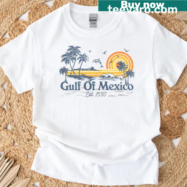 Vintage t-shirt with Gulf of Mexico Est 1550 graphic