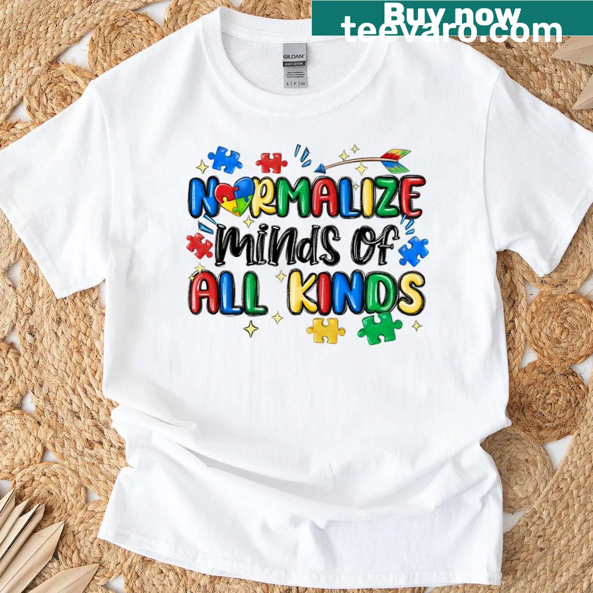 T-shirt for World Autism Awareness Day featuring 2025 — on a men's t-shirt