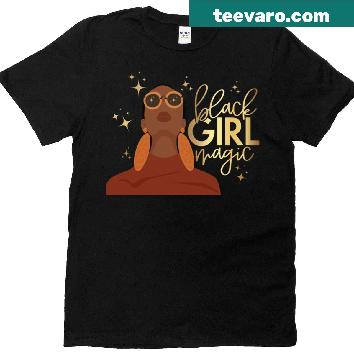 Black Girl Magic typography on a stylish t-shirt — on a men's t-shirt
