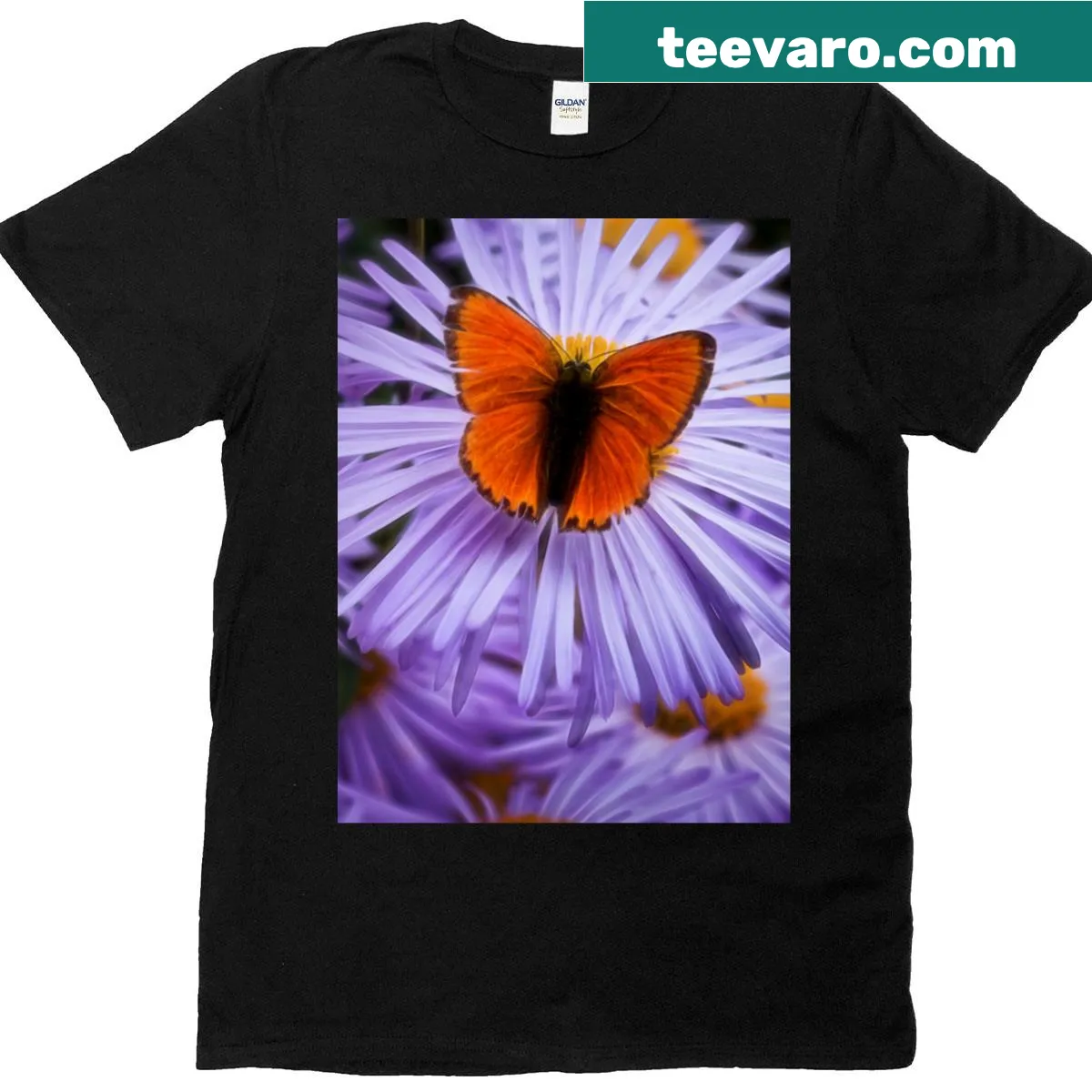 Nature-inspired t-shirt featuring a detailed butterfly illustration — on a men's t-shirt