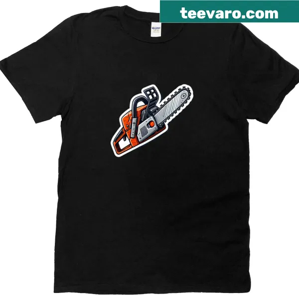 Vintage distressed T-shirt with a chainsaw graphic