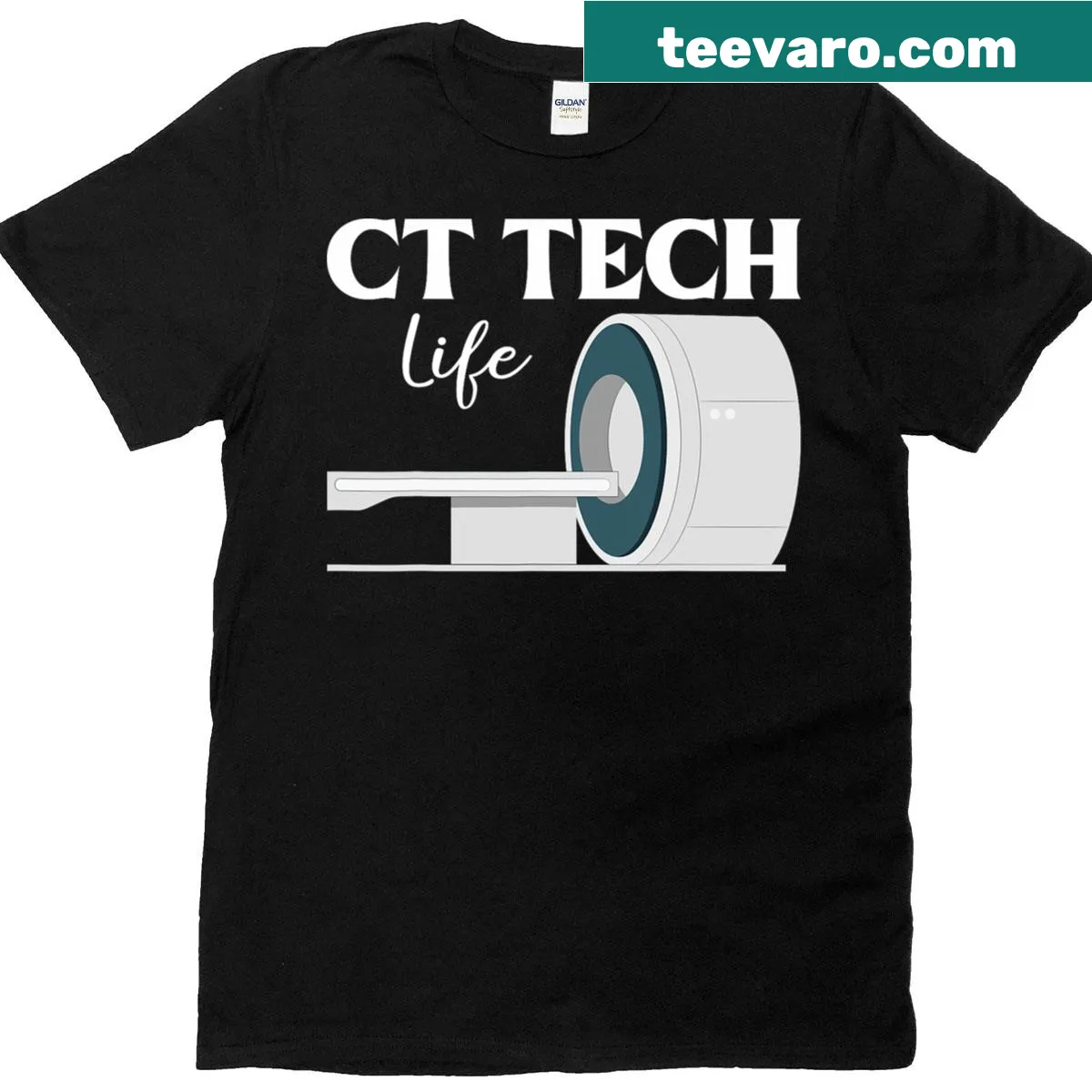 CT Technologist T-shirt with professional typography design — on a men's t-shirt