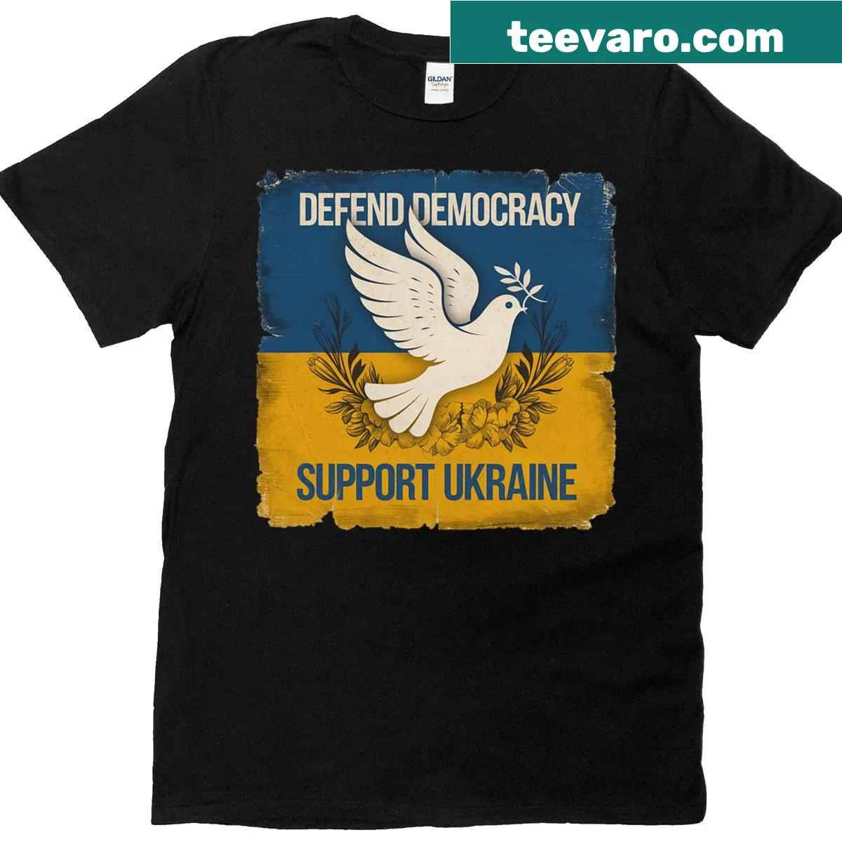 Support democracy in Ukraine design on T-shirt — on a men's t-shirt