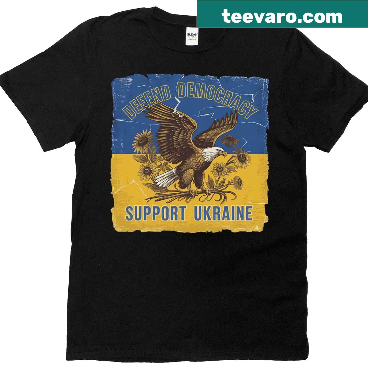 Bold T-shirt design featuring 'Stand With Zelensky' for peace — on a men's t-shirt