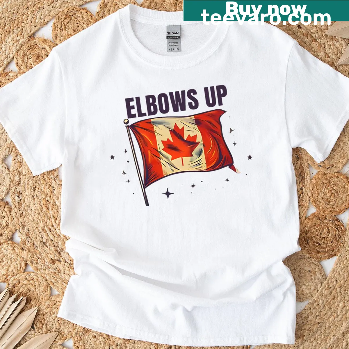 Proud Canadian retro t-shirt stating 'Strong and Free' in distressed design — on a men's t-shirt