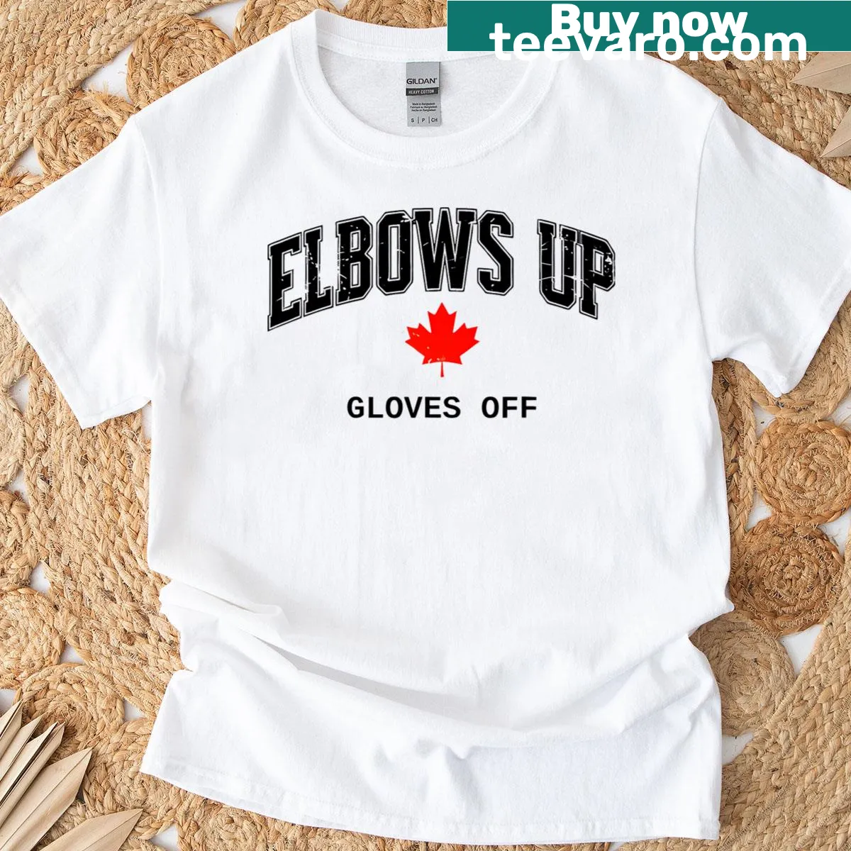 Hockey-themed design with Canadian flag and fun graphics — on a men's t-shirt