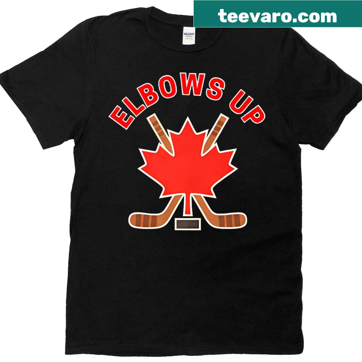 Canada flag T-shirt with 'Stand Strong' and hockey graphics — on a men's t-shirt