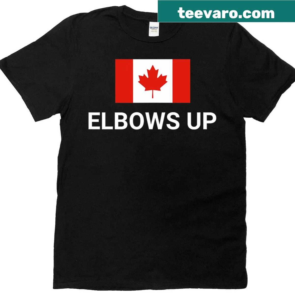 Canadian flag prominently featured on a t-shirt — on a men's t-shirt