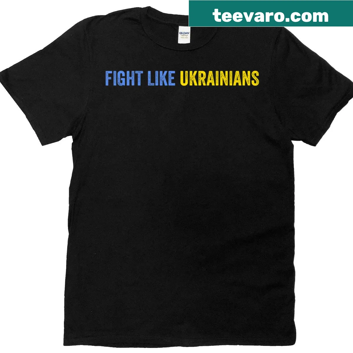Support Ukraine T-shirt with strong message — on a men's t-shirt