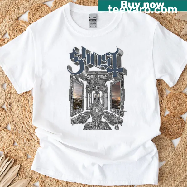 Ghost band t-shirt featuring the Skeleta cover art