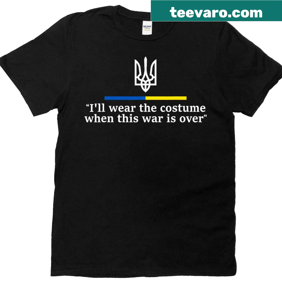 Wholesome T-shirt expressing hope for peace with a humorous twist — on a men's t-shirt