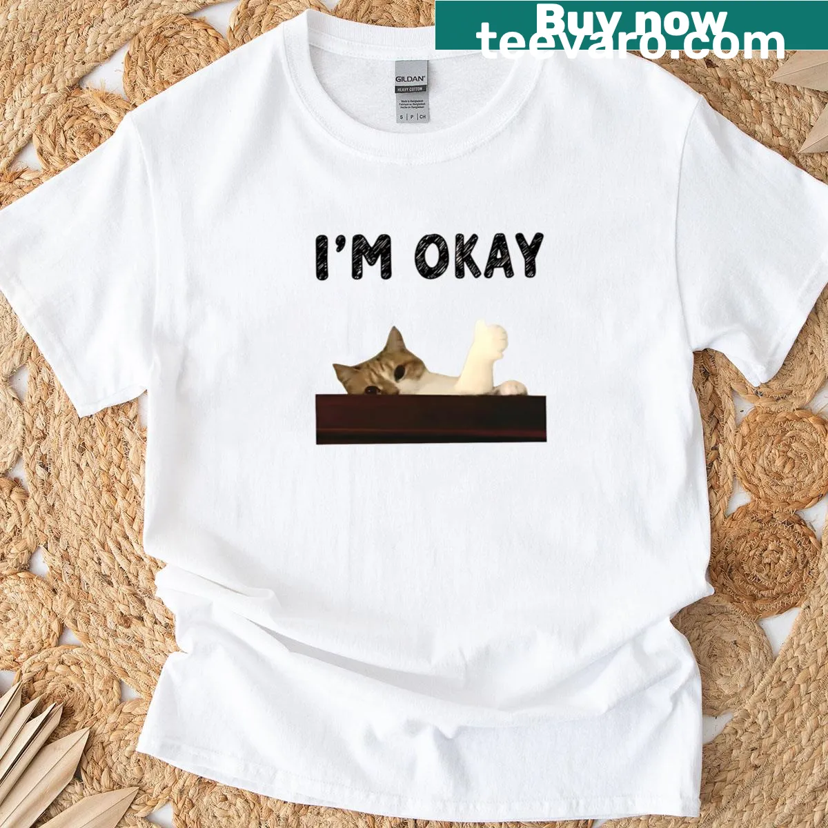 T-shirt with the simple message 'I'm Okay.' — on a men's t-shirt