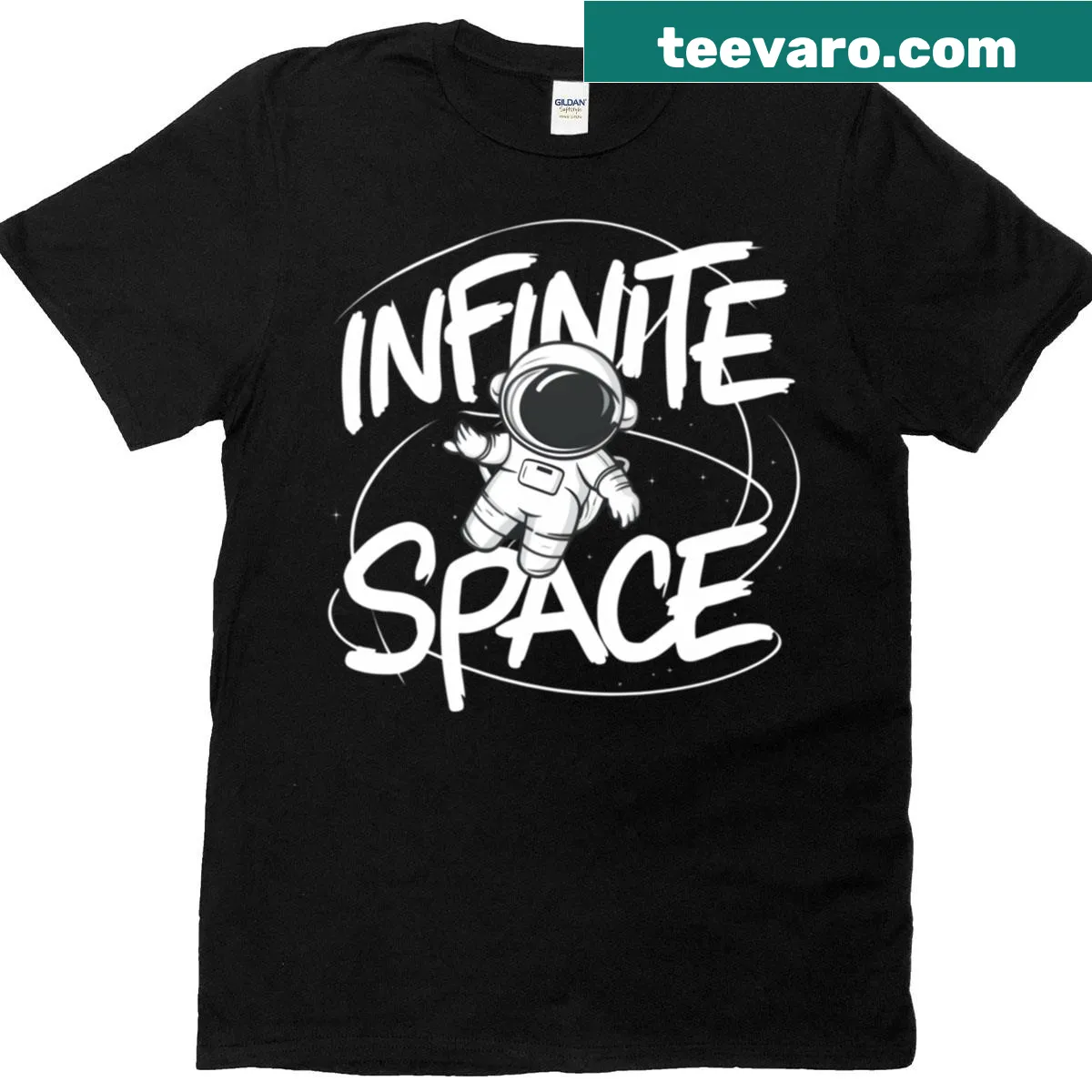 Graphic T-shirt with cosmic universe design and galactic themes — on a men's t-shirt