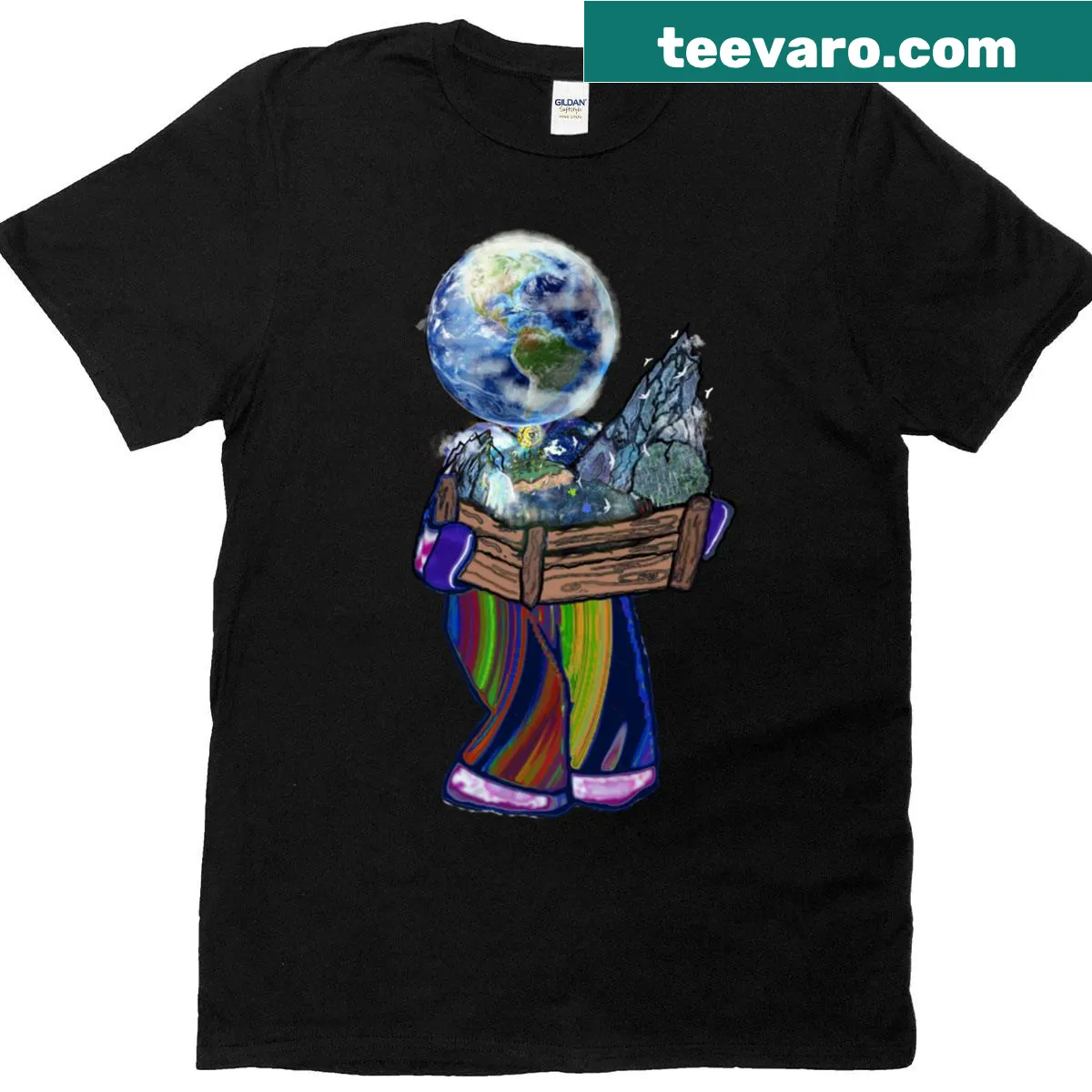T-shirt celebrating Earth Day with 'My Dude Gaia' design — on a men's t-shirt